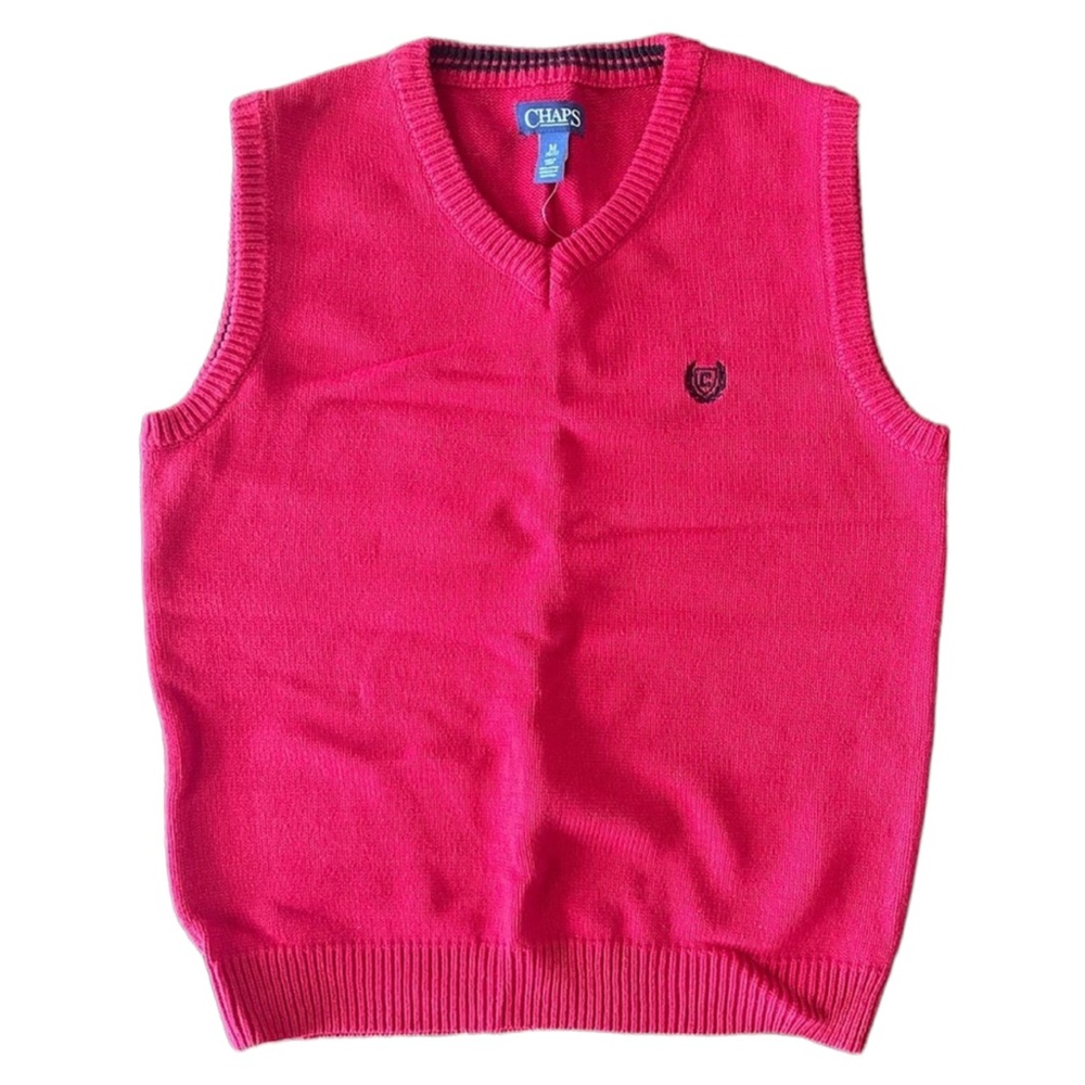 Chaps Sweater Vest Red